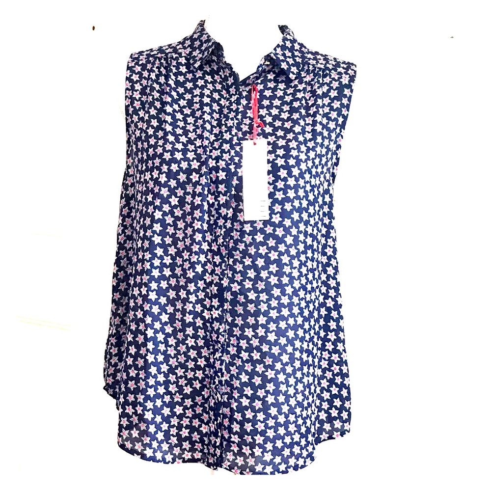 NWT Elle collared sleeveless blouse